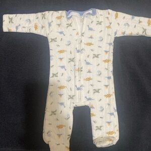 Chick Pea White One Piece with Dinosaur Print